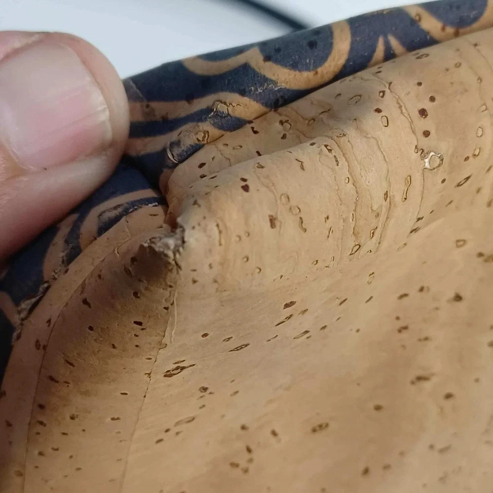 Montado Cork Crossbody Bag Floral‎ Purse Small Double Zipper READ